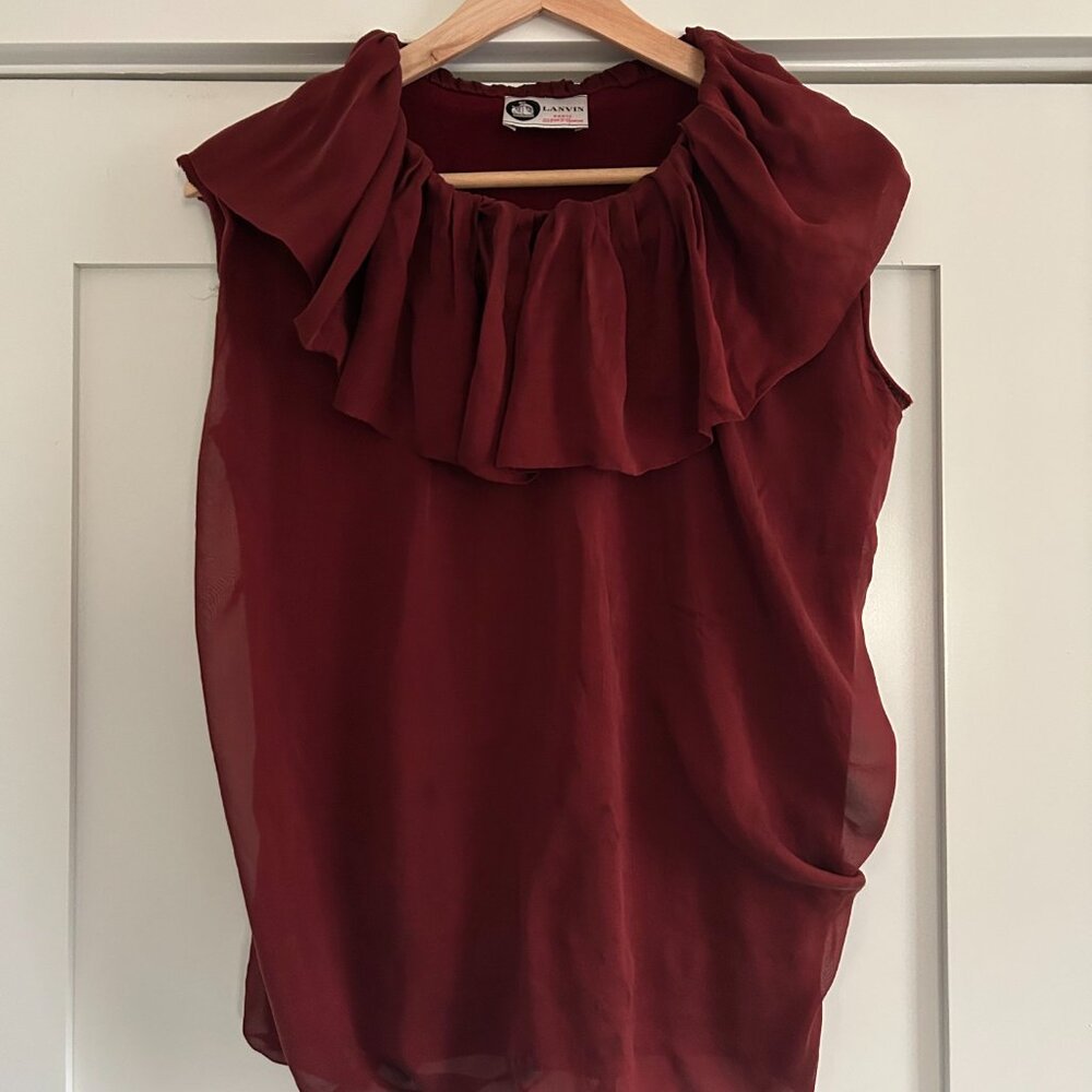 Vintage Lanvin Oxblood Silk Blouse